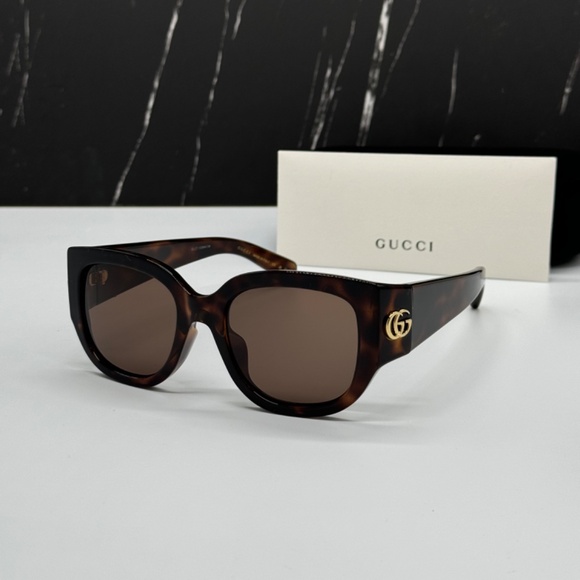 NEW GG1599SA 002 GUCCI HAVANA BROWN ROUND WOMEN GUCCI SUNGLASSES - Picture 2 of 13